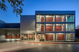 Multi-story storage facility at dusk